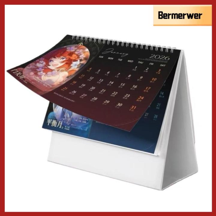 BERMERWER Lịch hàng năm Lịch để bàn 2026 Dập vàng Phiên bản tối Lịch ...