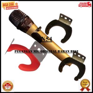 N54 PEGANGAN MIC ORIGINAL BAHAN BESI DI LAPISI KARET TEMPEL TRIPOD STANDING ASLI HOLDER STAND ORI MI