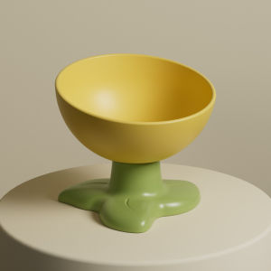 SKISOPGO Cat Bowl Sliding Neck Guard Three-leaf Flower Slanted Mouth Tall Bowl Cat Food Bowl Water Food Feeding Bowl