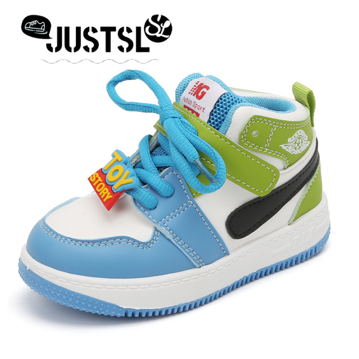 JUSTSL Children's sports shoes 2024 spring boy casual shoes high top  cartoon girl red sneakers Lazada PH