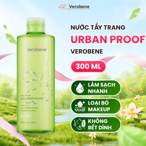 Nước Tẩy Trang Verobene Urban Proof Cleansing Water Làm Sạch Nhanh Loại Bỏ Lớp Trang Điểm Dày 300ml