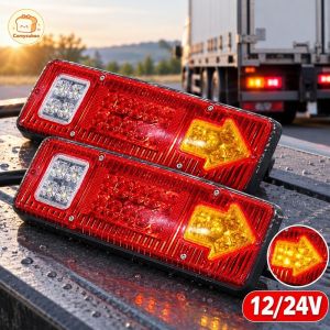 12V 24V Led Truck Lorry Brake Turn Tail Light Ip67 Waterproof Rv Trailer Forklift Signal Lamp