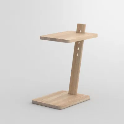 Adjustable C - Shaped side table elevating portable table solid wood laptop table coffee table sofa table adjustable tea table made from solid wood with wheels