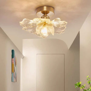 Acrylic Lotus Lamp Shade Ceiling LightTransparent Flower Corridor LightCreative Aisle Balcony Entrance Bedroom Dining Room Decor LightingFast shipping