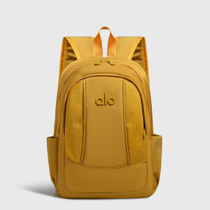 ALO Large Capacity Backpack Mesh Panel Side Water Bottle Pockets Nylon School Bag