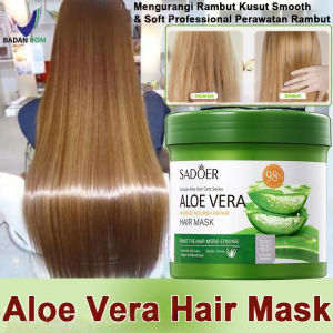 500ml SADOER Aloe Vera Hair Treatment Mask Repairs Frizzy Make Hair Soft Smooth Deep Repair Keratin Hair Treatment for Hair Care Masker Perawatan Rambut