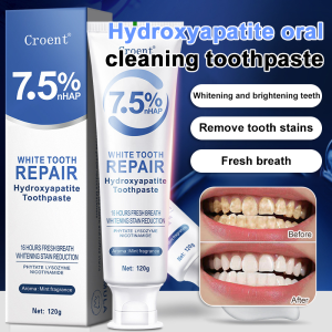 7.5% Hydroxyapatite Toothpaste  Oral Cleaning Stain Remover for Yellow Teeth & Plaque  Whitens Strengthens Enamel & Refreshes Breath  Best Daily Tooth Care PH