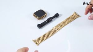 JR.DM Gold Bands Compatible with Watch 38mm 40mm 41mm 42mm(S10/11) for Women Dressy Designer Metal Honeycomb Luxury Elegant Strap Replacement for iWatch Series 11/10/9/8/7/SE/6/5/4/3/2/1