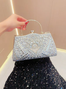 FE New Party Socialite Banquet Bag Diamond-Embedded Handbag Women's Wedding Banquet Handbag Shoulder Crossbody Dinner Bag