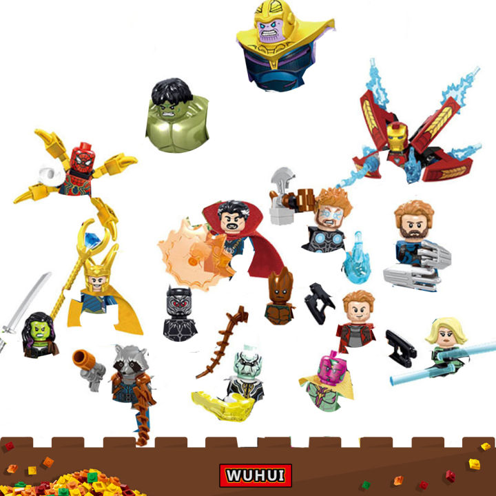 WUHUI 16PCS Marvel Super Heroes Avengers Minifigures Toy Building