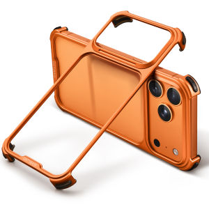 OATSBASF Minimalism Metal Dropproof Phone Case for IPhone 17 Pro Max/17 Pro Borderless Shockproof Protection