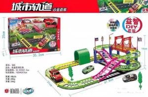 kids toy electric rail car racing track puzzle track assembled car train cars boy toys for kids  railway sets