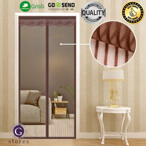 Tirai Magnet Platinum Mesh Anti Nyamuk Gorden Magnet Anti Nyamuk Serangga Motif Stripe