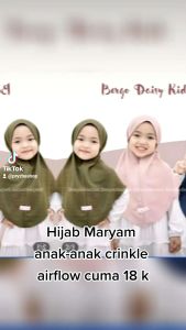 Hijab Maryam anak-anak crinkle airflow