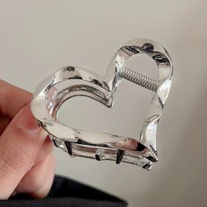 F4 Jedai Logam 5.2cm Cinta Hati Jepit Rambut Salon Motif Love Metal Alloy Hair Claw Clips HCM031