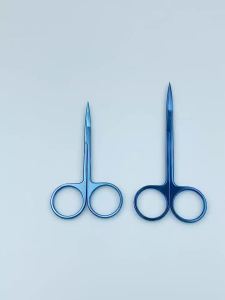 Dụng cụ tạo mắt hai mí kéo nhựa kéo khâu y tế hợp kim titan dụng cụ nhựa