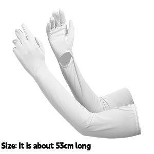 Ice Silk Sun Sleeves UV Resistant Arm Gloves for Women Summer Cycling Sun Protection Sleeve 5-Finger Touch Screen Gloves