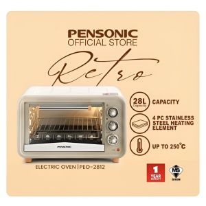 Pensonic Retro 36L Electric Oven | Convection & Rotisserie Oven with Timer | PEO-3612
