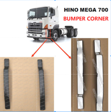 HINO MEGA 700 SERIES TRUCKS CHROME BUMPER CORNER BLACK BUMPER SIDE ...