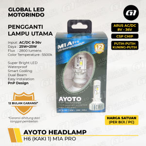 AYOTO Lampu Depan Headlamp H6 LED M1A PRO AC DC Untuk Motor Matic / Bebek