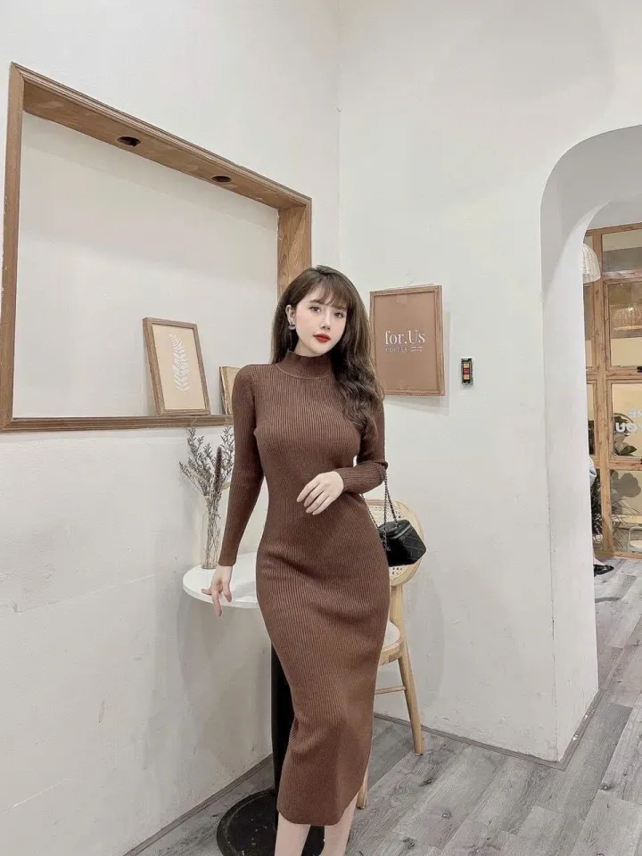 Váy len body cổ 3 phân | Shopee Việt Nam