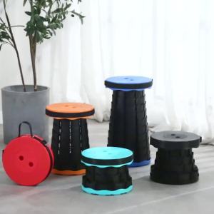 Outdoor folding telescopic stool Household travel queue Plastic folding stool Tiktok The same type of retractable lifting fishing stool chair