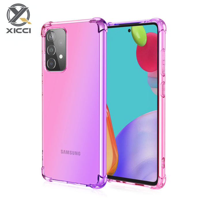 XICCI for Samsung A52 5G Gradient Color Case Cover Soft TPU Silicone Phone  Cases Back Cover Shockproof Casing