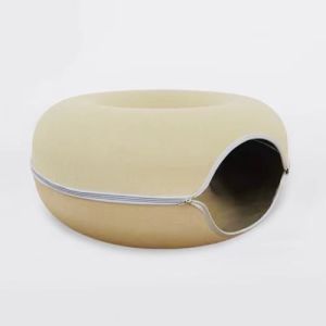 Cat Donut Bed House | Detachable Washable Semi-Enclosed | Tunnel Felt Material | Easy Wash | For cats & even small dogs | Versatile Pet Sleeping Pod | Stylish Pet Lounge | Cleverly Designed | Cozy | Comfy | Cute | Contemporary Design