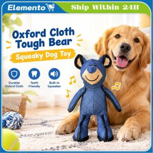 Pet Toy Unbreakable Teddy Extreme Bear Toy for Dogs Chewer Indestructible Plush Dog Squeaking Toy Durable Tough Heavy-duty Chew Dog Toy