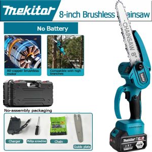 【Ready Stock】Mekitor 8 Inch Cordless Chainsaw Chainsaw Electric Pruning Saw Mini Electric chargeable Lithium battery Pruning Cutter