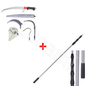 4M-10M 7Pcs Fruit Picker with Adjustable Long Pole Stainless Steel Multifunctional Gardening Tools High-altitude Telescopic Fruit Picker Fruit Catcher Fruit Picker Basket Adjustable Fruit Picker