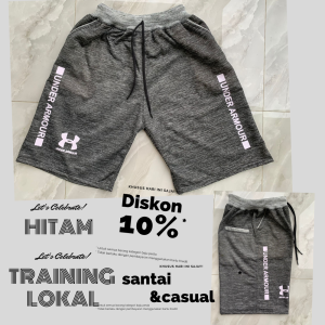 celana pendek olahraga training olahraga pria dewasa santai  flish adem berkualitas ukuran L