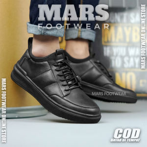 MARS CEDRIC Sepatu Sneakers Kasual Full Hitam Pria Sepatu Sekolah Kuliah Cowok Keren