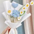 Hoa len handmade, hoa móc len, bó hoa làm quà tặng được bó sẵn, nhiều màu sắc. 