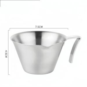 Stainless steel espresso measuring cup foam cup V-shaped nozzle 100ml graduated coffee cup with handle