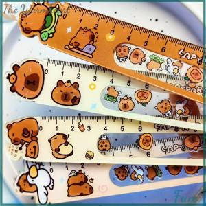 【The Warmheart】 1PC 15cm High Beauty Drawing Ruler Cute Cartoon Capibala Students Learn Stationery Tools Acrylic Rocker Ruler
