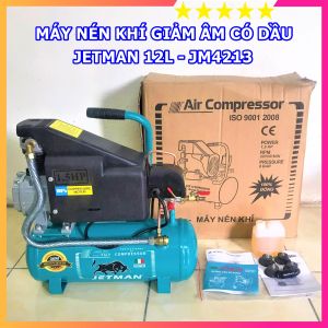 Máy nén khí Ý JETMAN JM4213 12 lít - Tự động nạp khí giảm âm có dầu chống ồn