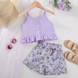 Bear Leader Baby Girls Vest T-shirts and Flower Shorts Clothing Sets Summer Fashion Sleeveless Clothes Siuts 3-7 Years Kids Costumes