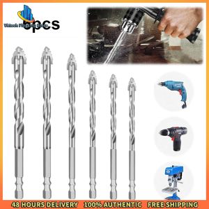 Vktech 6PCS 4-Blade Saw Tooth Eccentric Drill Bit Hard Alloy Four-Edge Eccentric Drill Bit 4/5/6/8/10/12mm Concrete Brick Drill Bit Set