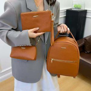 WENKENBAGS#136 KOREAN FASHION LEATHER  MATERIAL 3IN1 SCHOOL BACKPACK FOR WOMEN