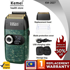 Kemei KM-2027 Electric Shaver Trimmer For men Large-Capacity Lithium Battery LCD Display Two-In-One Stainless Steel Blade Shaver
