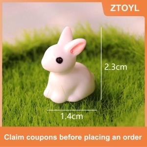 【ZTOYL】 10pcs dễ thương Mini nhựa bunnies thu nhỏ con số 3D nhỏ màu trắng thỏ Trang trí micro cảnh quan Dollhouse trang trí thủ công tự làm