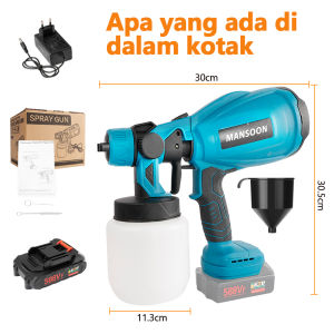 OBTILI Mesin Semport Cat 800ML Cordless Electric Spray Gun Cat Semprot Listrik Alat Semprot Cat Elektrik