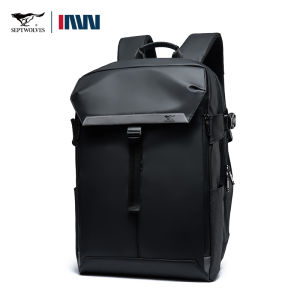SEPTWOLVES leather high quality 16 inch laptop backpack men waterproof genuine cowhide large size Office Notebook bag pack for work business casual