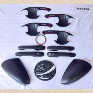 Paket Outer Cover Door Handle Pegangan Pintu Cover Spion Tank Cover Tutup Tangki Bensin Garnish Depan Belakang Mobil Toyota Raize 2021 - 2023 Hitam Premium All Variant