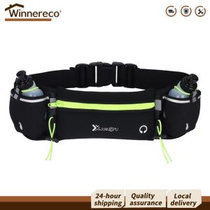 [Winnereco Flagship Mall] Running Pouch Belt with Bottles Multiple Pockets Running Bags for Men and Women
