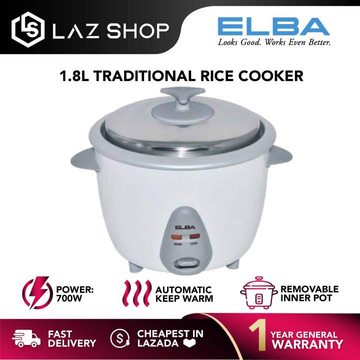 Elba 1.8L Rice Cooker ERC1866T Cook & Automatic Keep Warm Lazada