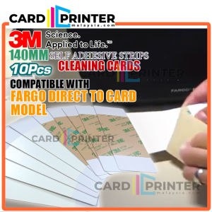 [10PCS] 3M ADHESIVE CLEANING CARDS STRIPS 14CM COMPATIBLE CLEAN PRINTHEAD ID PRINTER FARGO DIRECT TO CARD / HDP6600 CARDPRINTERMALAYSIA - CKF-81760-CPM