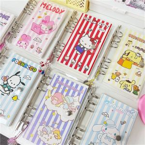 STATIONERY อุปกรณ์การเรียนสำหรับโรงเรียน แหวน6วง Cinnamoroll สมุดวางแผน เมโลดี้ ขนาด A6 สมุดไดอารี่ประจำวัน คู่มือสำหรับโรงเรียน สมุดโน้ตแบบเกลียว สมุดโน้ต Binder