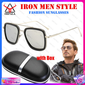 IMPALA QT2008L Fashion Sunglasses for Men and Women Day and Night Vision Lens UV Protective Eyeglasses Metal Frame Sun Glasses Driving Fishing Anti Glare Eyewear with Box
